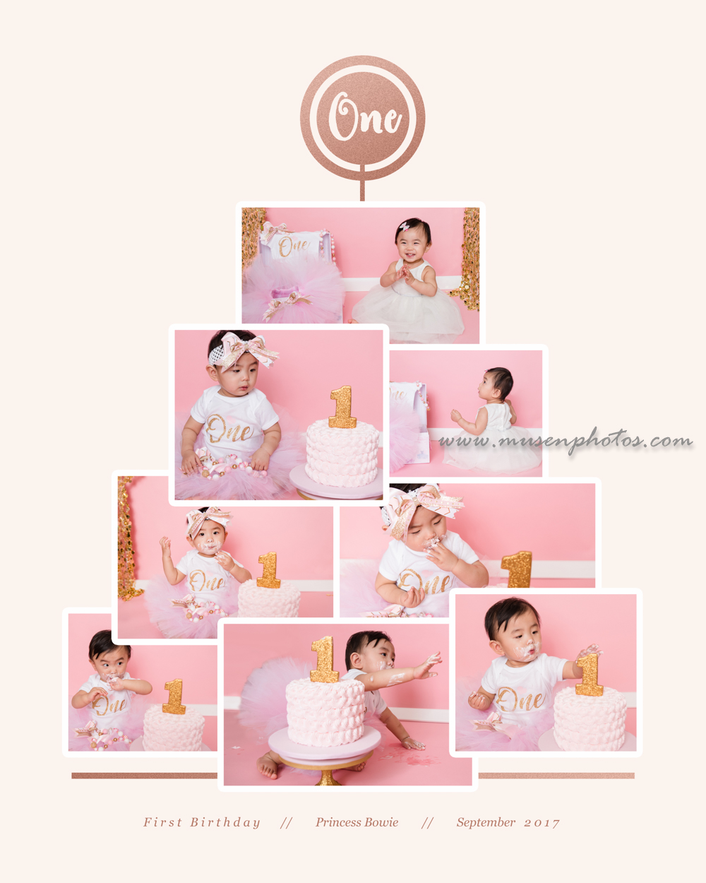 Princess Cake Smash Collage