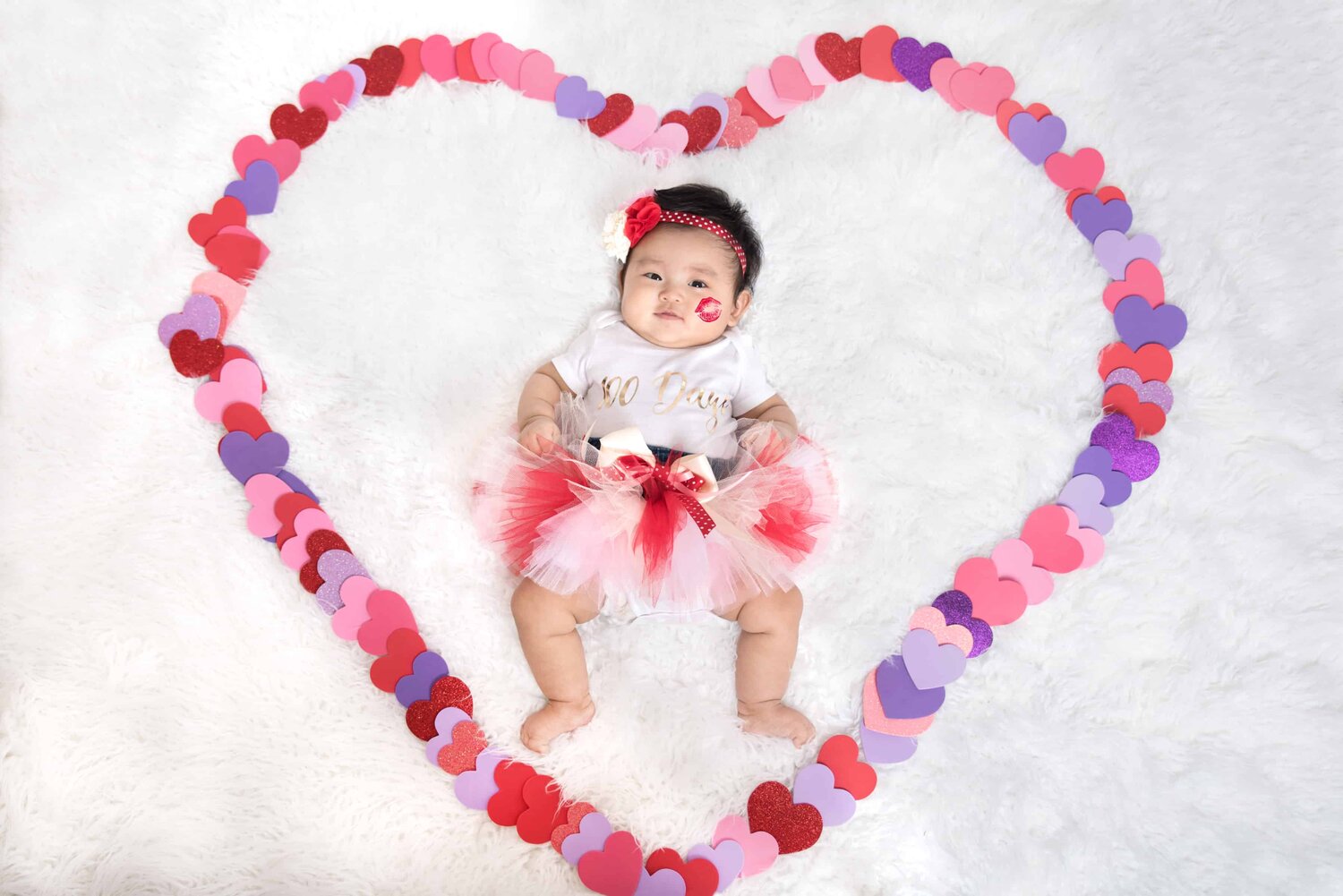 Sweet heart tutu Valentine hearts Jean waist Kiss