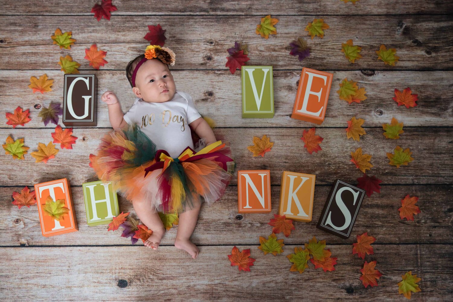 Give Thanks Autumn Thanksgiving Theme 100 Days Tutu Outfit