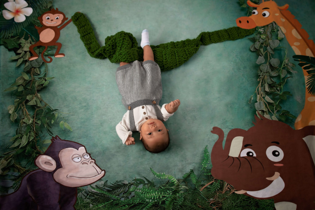 100 Days Jungle Theme hanging upside down monkeying around